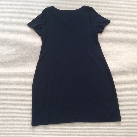 Talbots Black Dress White Embroidered Neckline - L - Picture 11 of 12